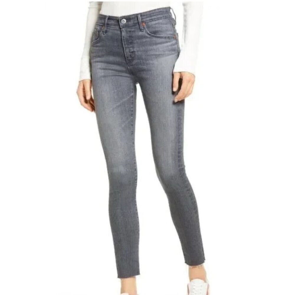 Ag Adriano Goldschmied Jeans "The Farrah Skinny Ankle" in Grey Pearl Size 26